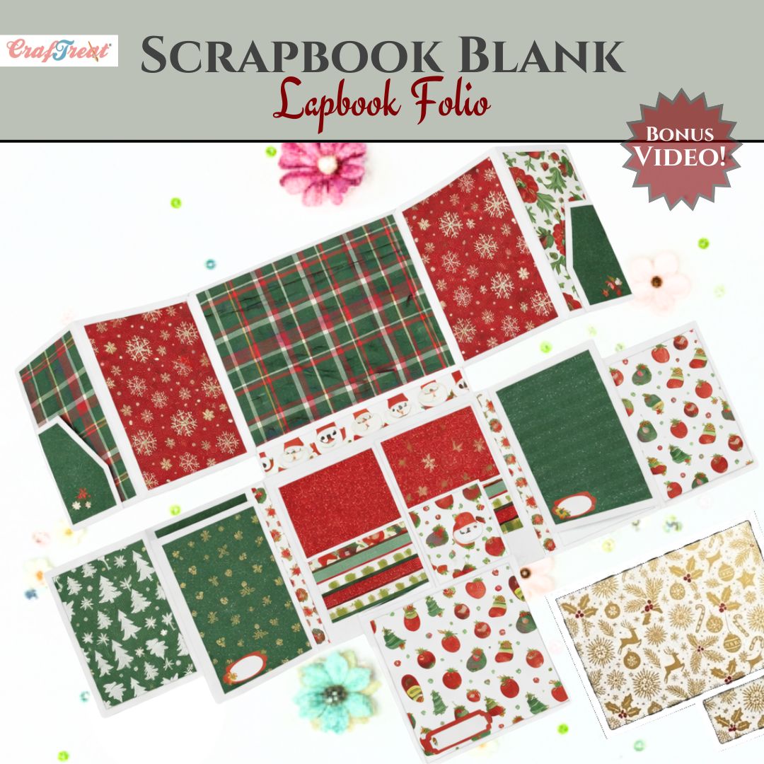 CrafTreat Scrapbook Blank Precut Album Base - LapBook Folio - Ivory