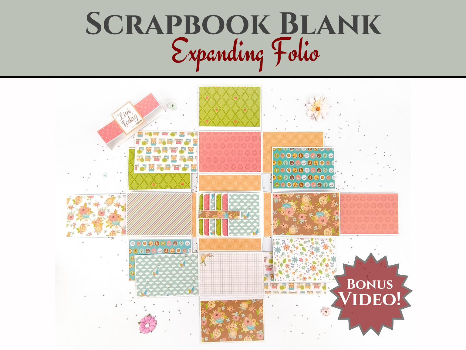 CrafTreat Scrapbook Blank Precut Album Base - Expanding Folio - White