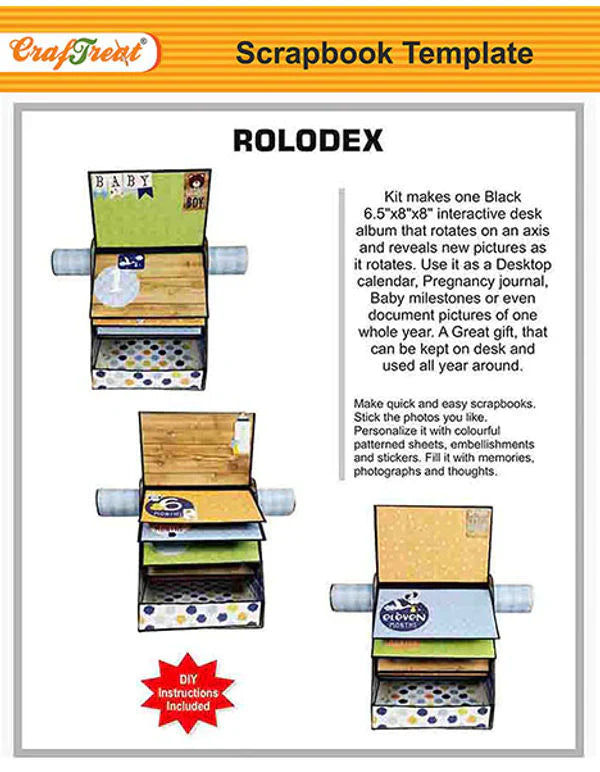 CrafTreat Rolodex Scrapbook Templates1 set Black