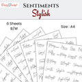CrafTreat Sentiment Sheets - Stylish Sentiments  6 designs