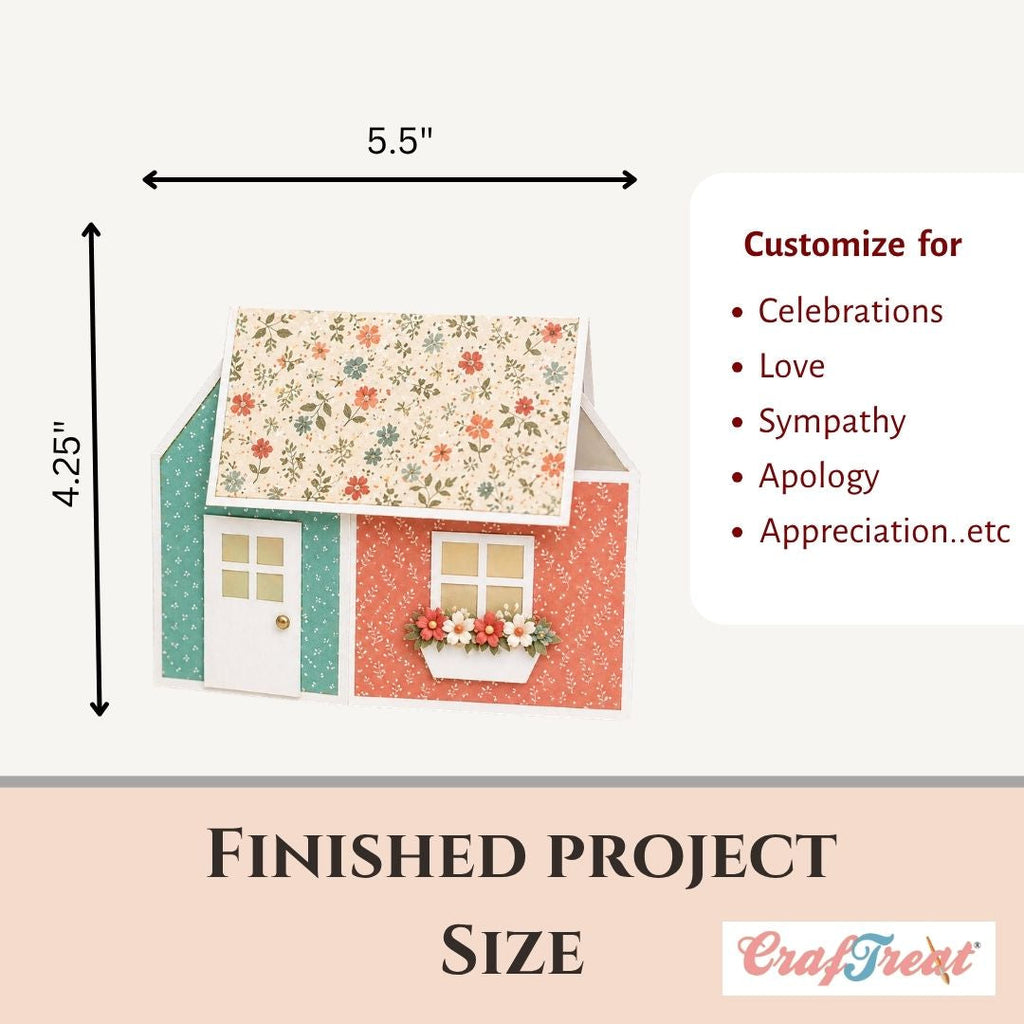 CrafTreat Card Blank - House Pop-up Card      
