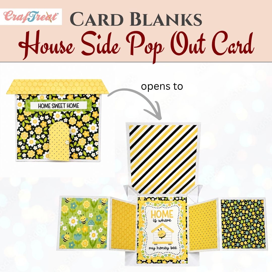 CrafTreat Card Blank - House Side Pop-out Card 