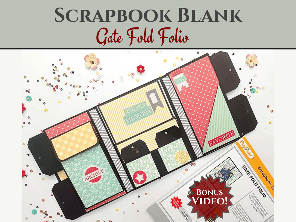 CrafTreat Scrapbook Blank Precut Album Base - GateFold Folio - Ivory
