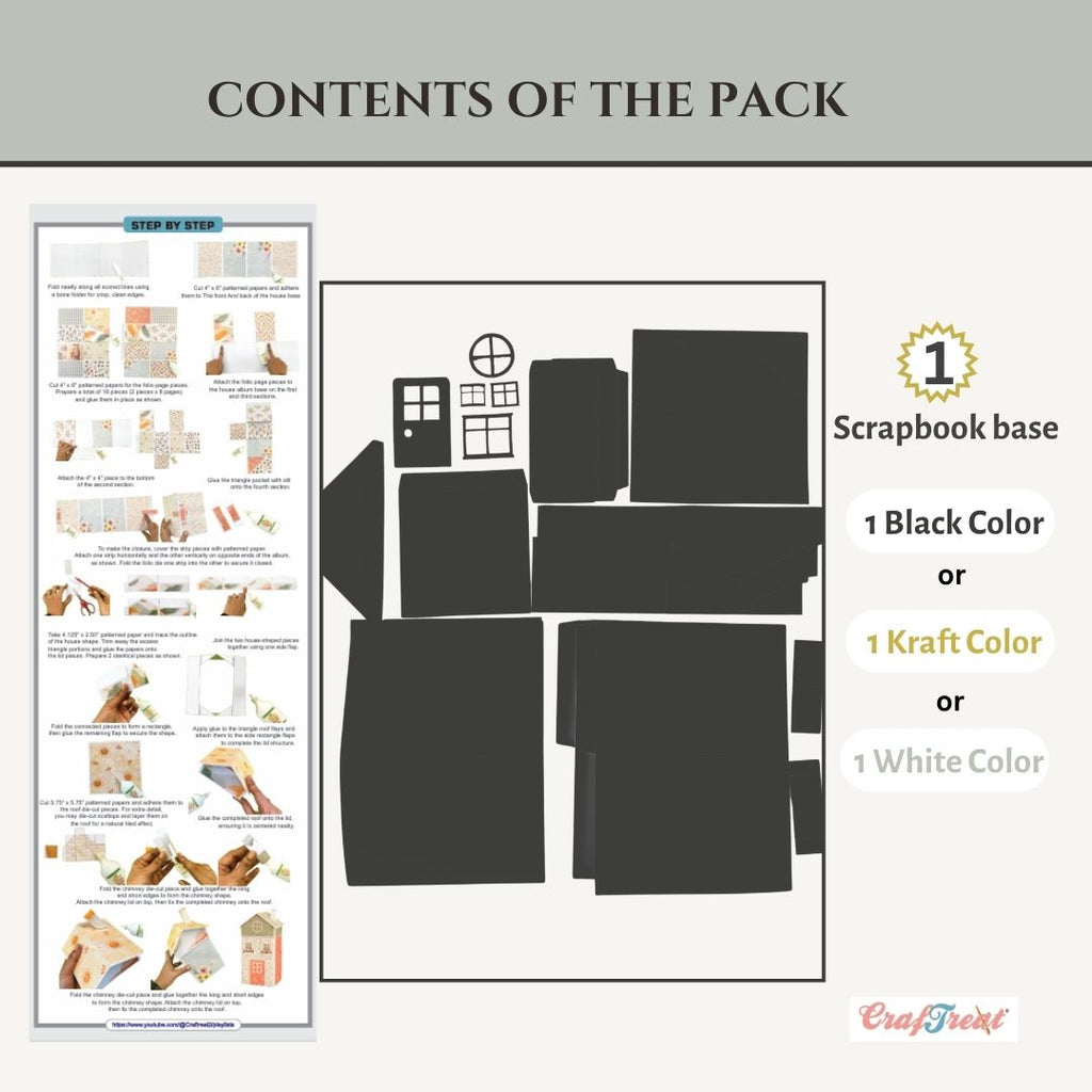 CrafTreat Scrapbook Blank - Tall House - Black