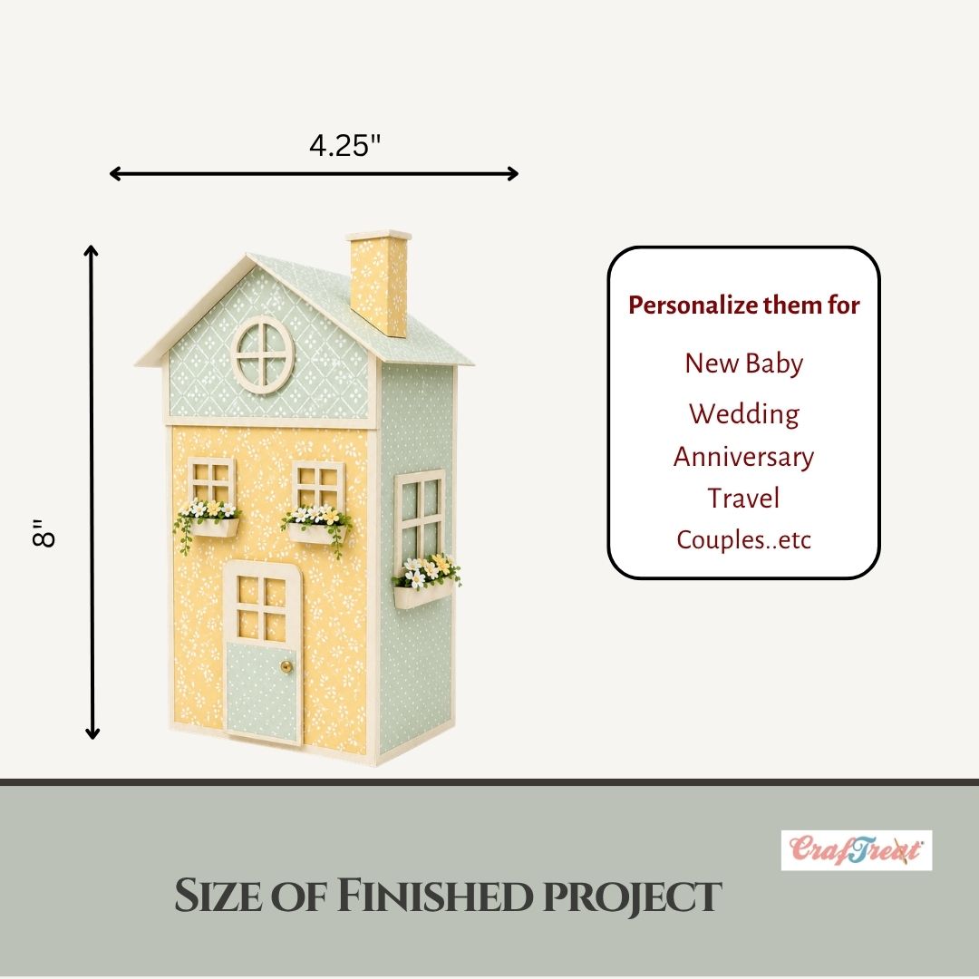 CrafTreat Scrapbook Blank - Tall House - White