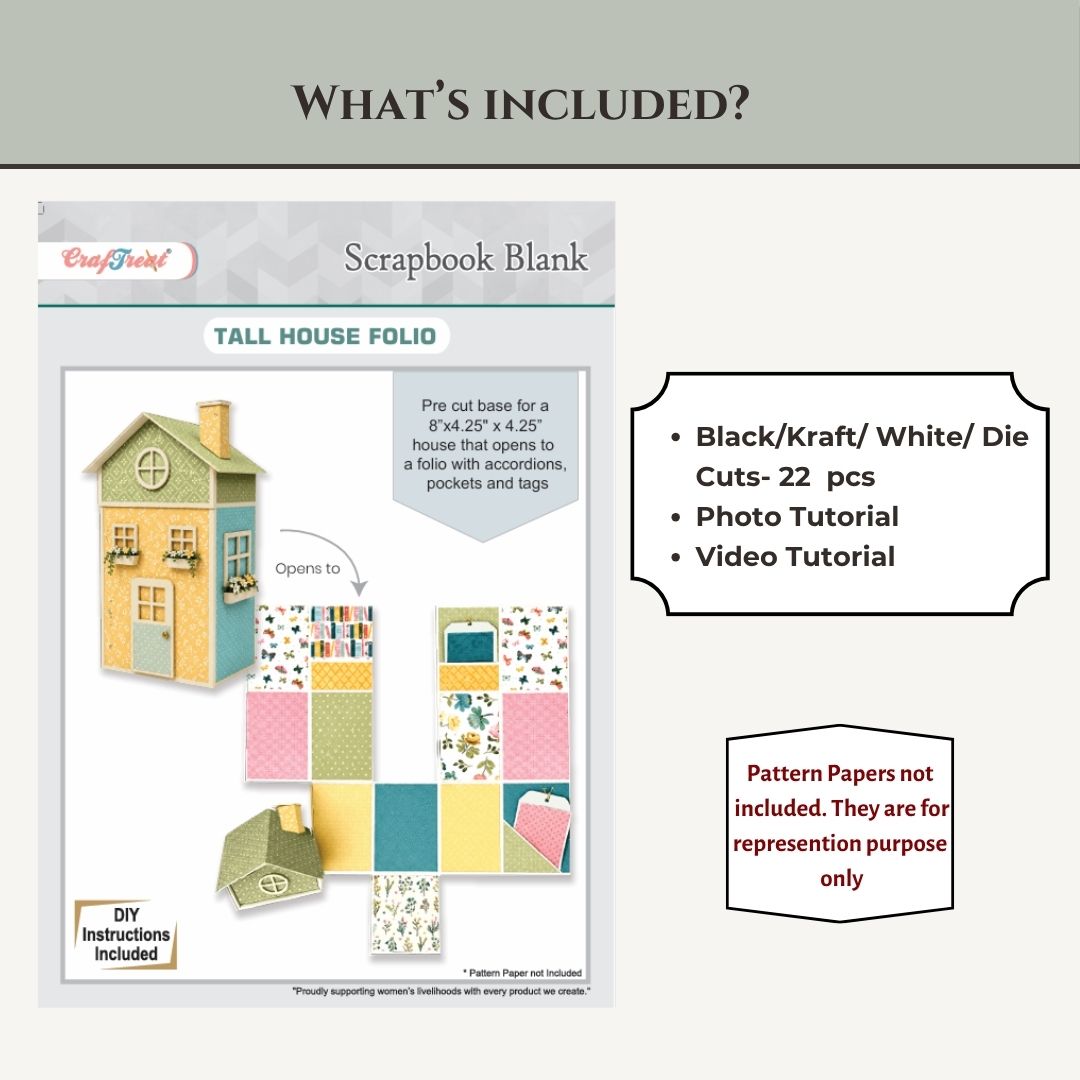 CrafTreat Scrapbook Blank - Tall House - White