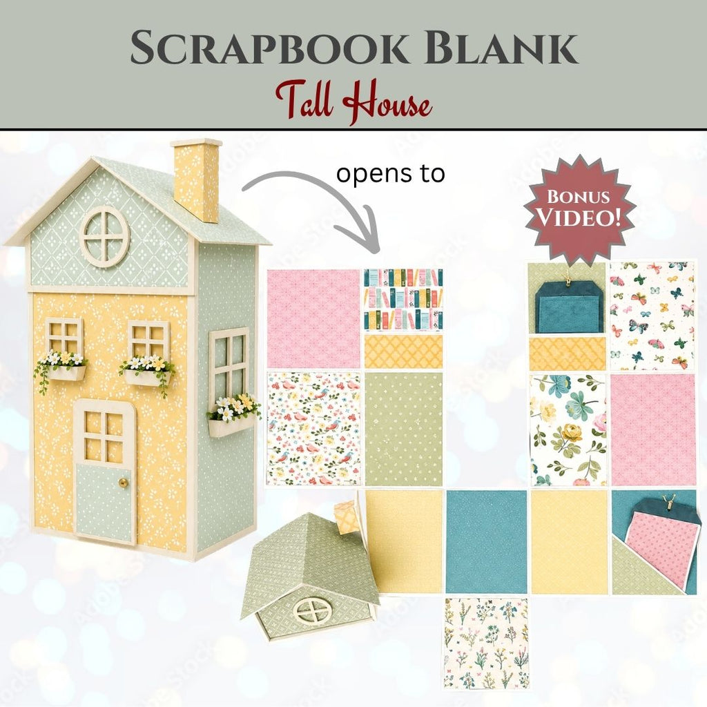CrafTreat Scrapbook Blank - Tall House - White